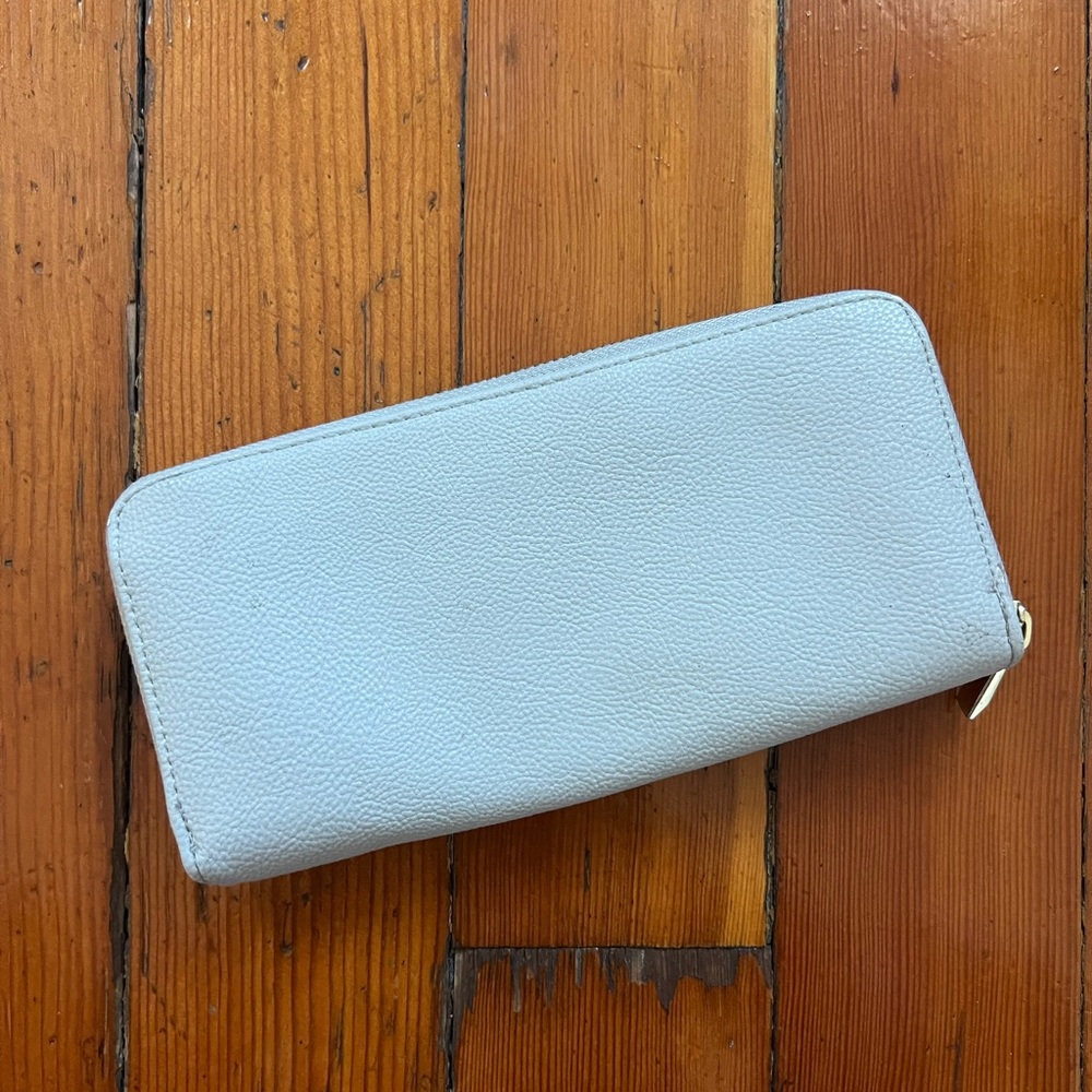 Light blue/grey leather wallet